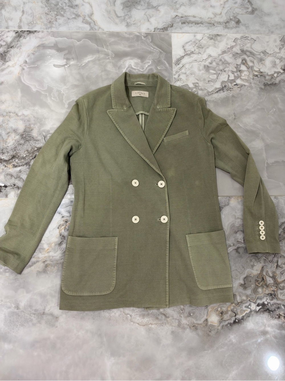 Circolo 1901 Double-Breasted Blazer – Sage Green – Size 44